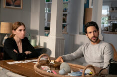 Zosia Mamet as Annie, Deniz Akdeniz as Max in The Flight Attendant