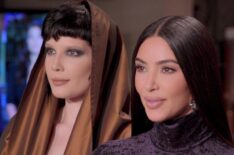 Kim Kardashian on set of 'SNL' with Halsey in 'The Kardashians' on Hulu