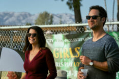 Neve Campbell as Maggie McPherson, Manuel Garcia-Rulfo as Mickey Haller in The Lincoln Lawyer