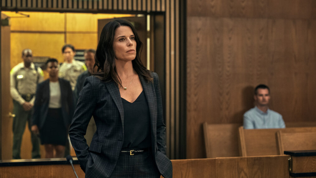Carolyn Ratteray as Sara Ortiz, Neve Campbell as Maggie McPherson, Gabriel Burrafato as Mike Pomerantz in The Lincoln Lawyer