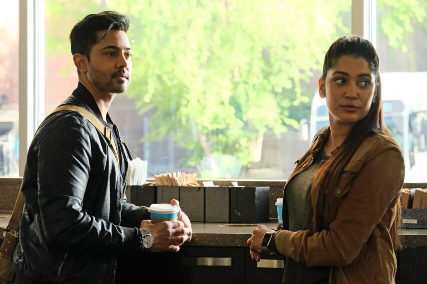 Manish Dayal as Devon, Anuja Joshi as Leela in The Resident