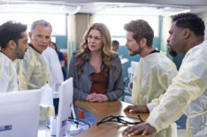 Manish Dayal, Bruce Greenwood, Jane Leeves, Matt Czuchry and Malcolm-Jamal Warner in The Resident