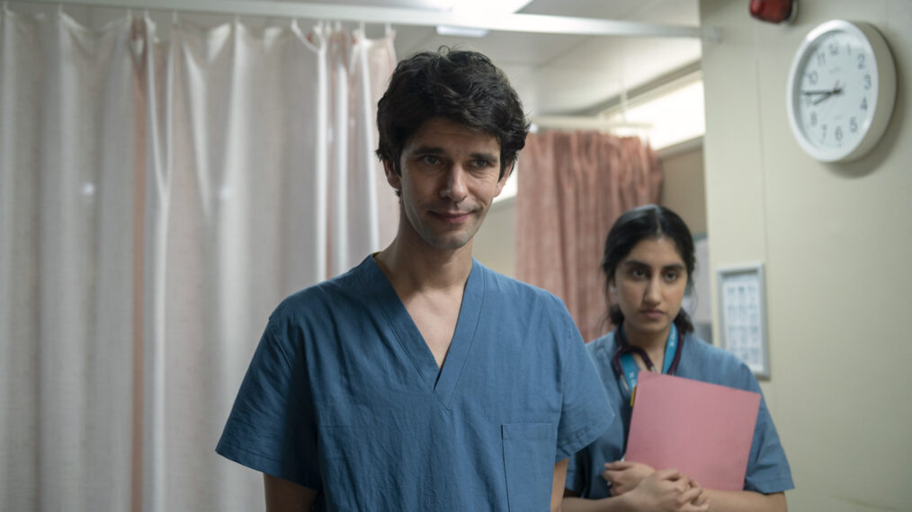 Ben Whishaw as Adam, Ambika Mood as Shruti in This Is Going to Hurt