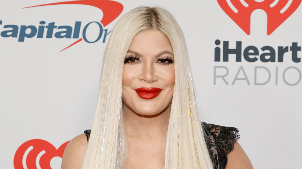 Tori Spelling attends 102.7 KIIS FM's Jingle Ball 2021