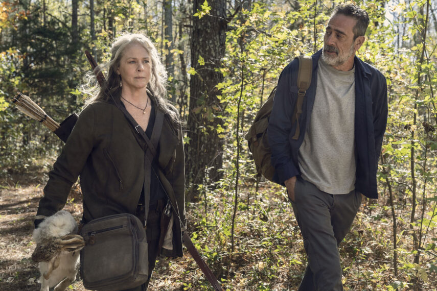 Melissa McBride as Carol Peletier, Jeffrey Dean Morgan as Negan