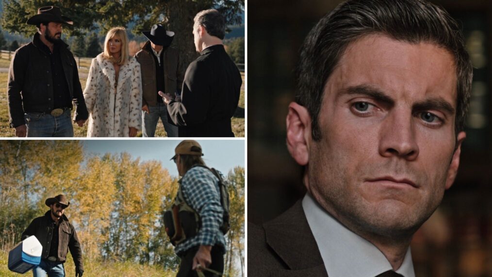 Cole Hauser, Kelly Reilly, Kevin Costner, Wes Bentley in Yellowstone