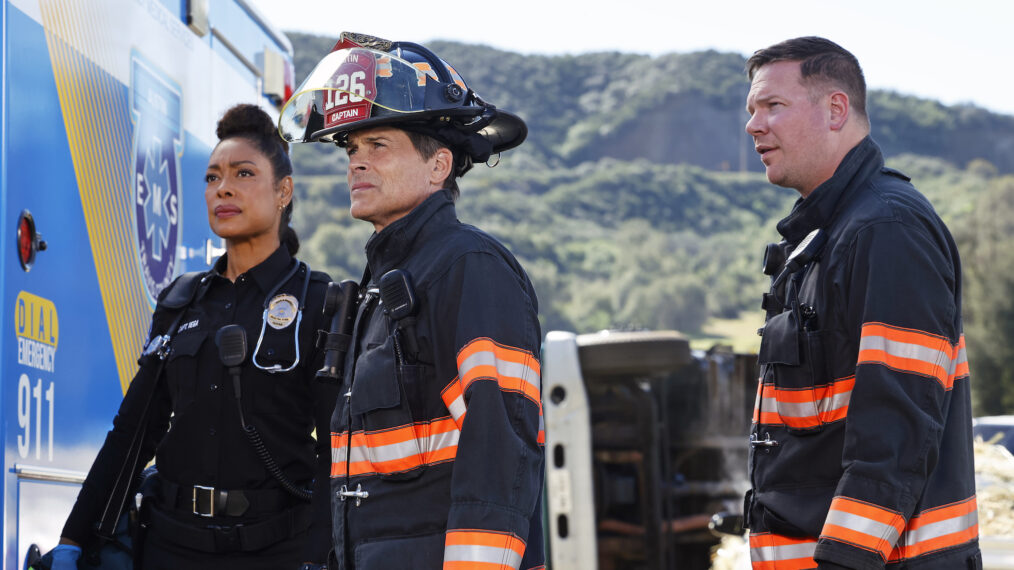 Gina Torres, Rob Lowe and Jim Parrack in 9-1-1 Lone Star