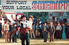 Jack Elam, Willis Bouchey, Walter Burke, James Garner, Joan Hackett, Henry Jones, Harry Morgan in Support Your Local Sheriff