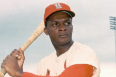 Baseball player Curt Flood of the St. Louis Cardinals