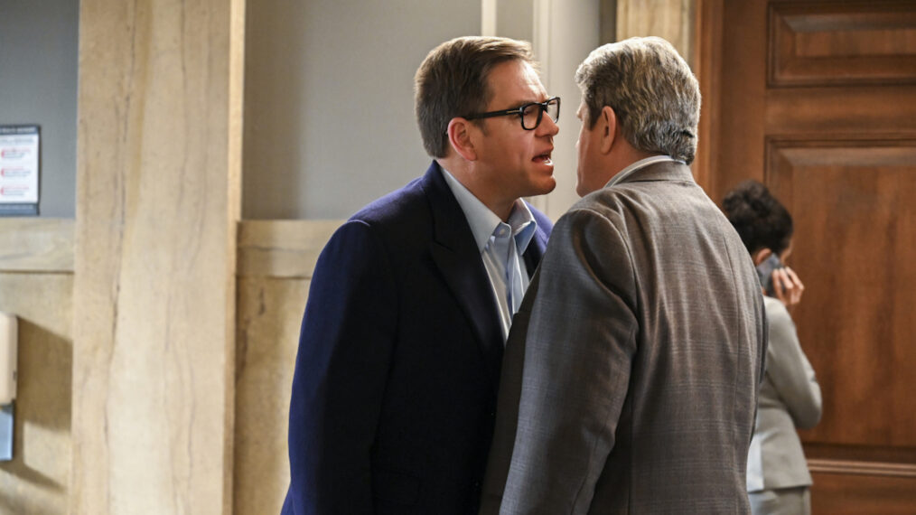 Michael Weatherly as Dr. Jason Bull and Rod McLachlan as Ed Wilson in Bull