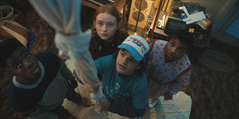 Caleb McLaughlin, Gaten Matarazzo, Sadie Sink, Priah Ferguson in Stranger Things 4