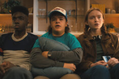 Caleb McLaughlin, Gaten Matarazzo, Sadie Sink in Stranger Things 4