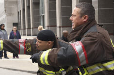 Joe Minoso as Joe Cruz, Taylor Kinney as Kelly Severide in Chicago Fire - Season 10
