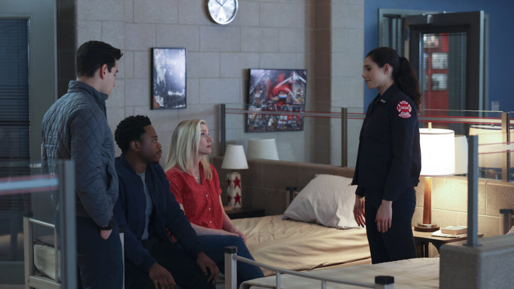 Alberto Rosende as Blake Gallo, Daniel Kyri as Darren Ritter, Kara Killmer as Sylvie Brett, Hanako Greensmith as Violet in Chicago Fire