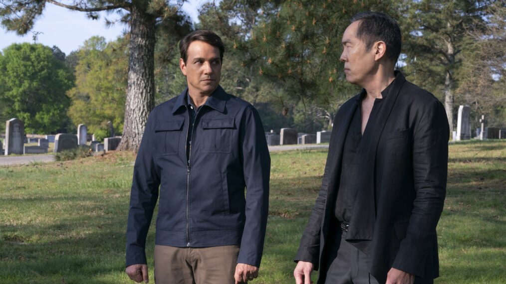 Ralph Macchio and Yuji Okumoto in Cobra Kai