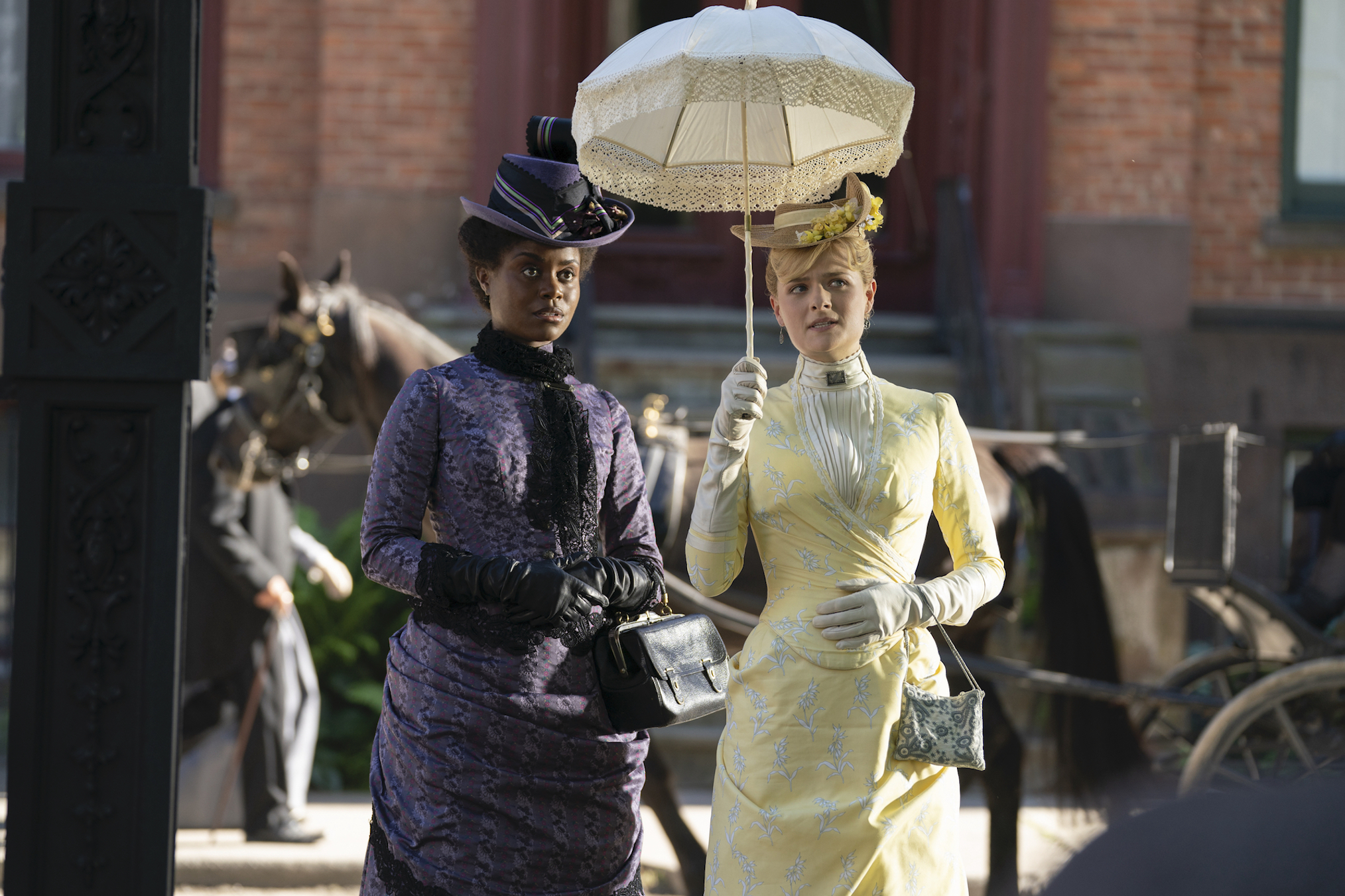 Denée Benton and Louisa Jacobson in The Gilded Age