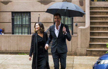 Wendy Moniz as Judge April Brooks and Dylan McDermott as Supervisory Special Agent Remy Scott in FBI Most Wanted