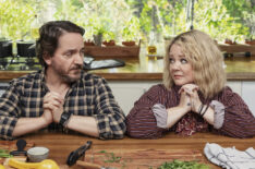 Ben Falcone as Clark Thompson, Melissa McCarthy as Amily Luck in God's Favorite Idiot