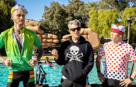 Machine Gun Kelly, Johnny Knoxville, and Steve-O in Jackass Forever