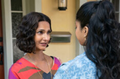 Poorna Jagannathan and Maitreyi Ramakrishnan in Never Have I Ever