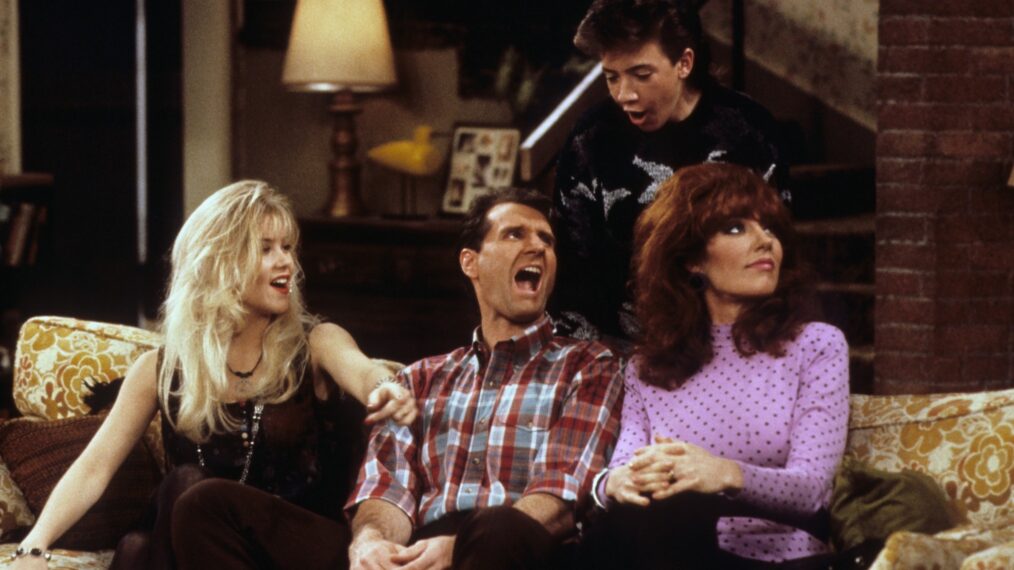 Ed O'Neill, Katey Sagal, Christina Applegate, and David Faustino in Married... With Children