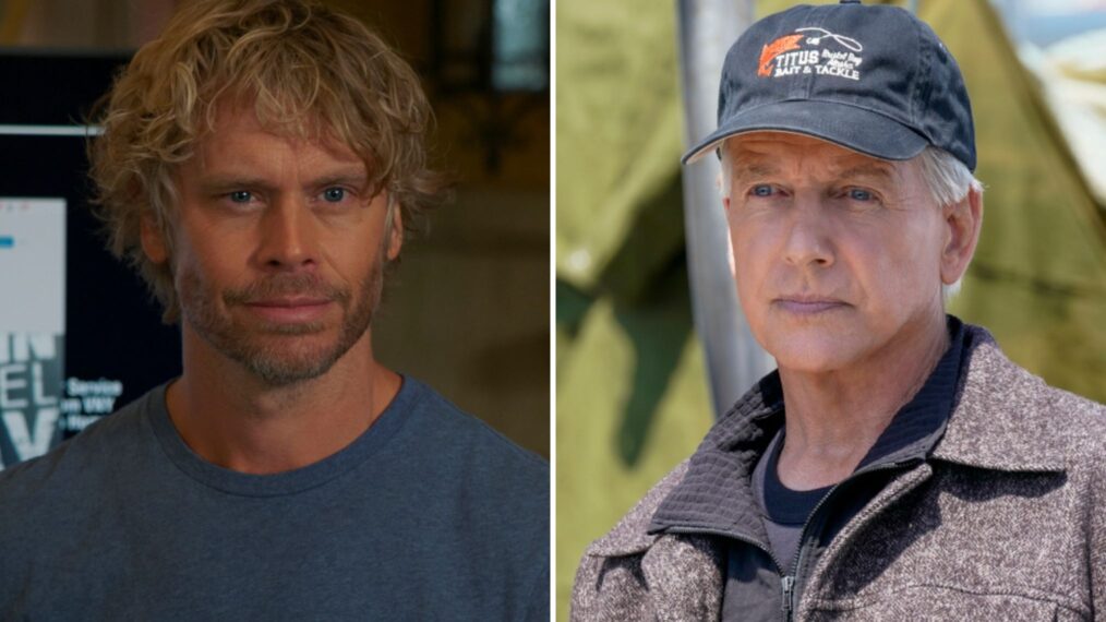 Eric Christian Olsen in NCIS LA, Mark Harmon in NCIS