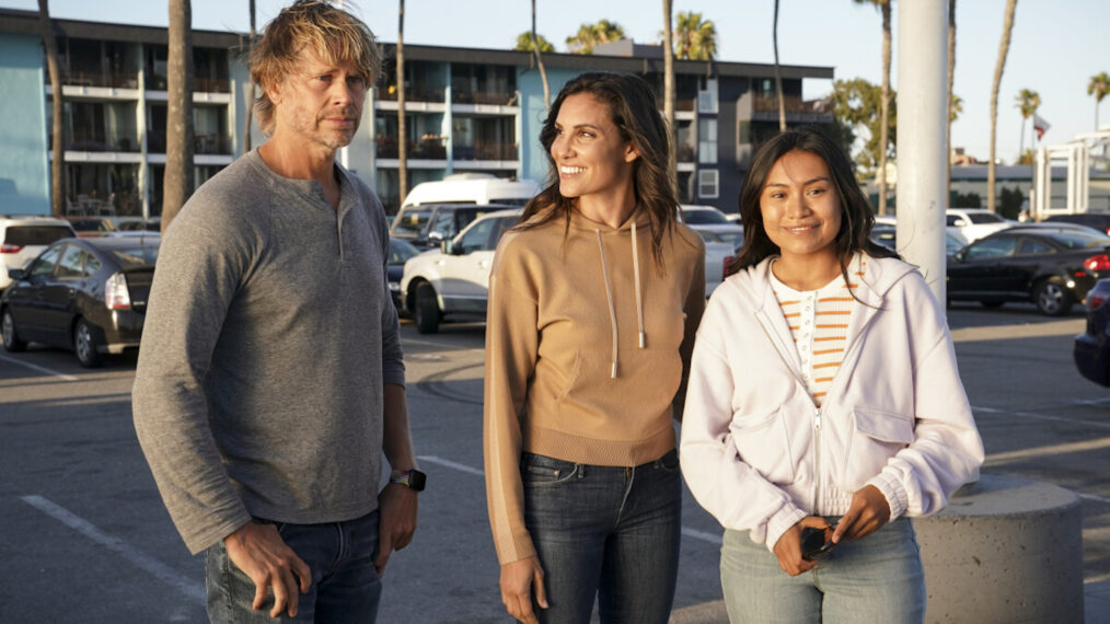 Eric Christian Olsen as Deeks, Daniela Ruah as Kensi, Natalia Del Riego as Rosa in NCIS Los Angeles