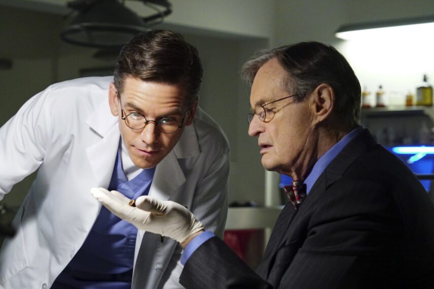 Brian Dietzen as Palmer, David McCallum as Ducky in NCIS