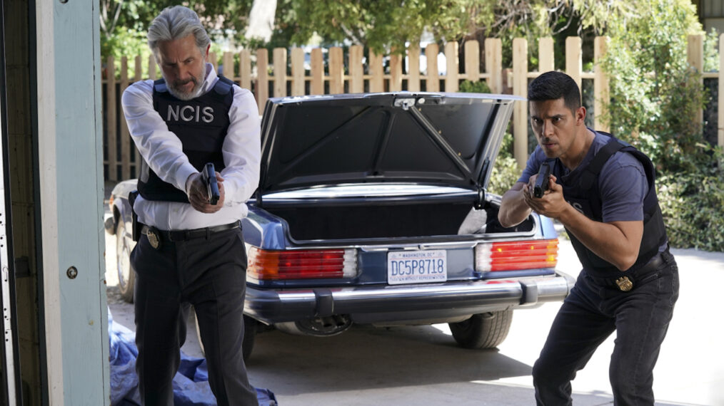 Gary Cole as Special Agent Alden Parker and Wilmer Valderrama as Special Agent Nicholas “Nick” Torres in NCIS