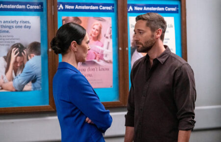 Michelle Forbes as Dr. Veronica Fuentes, Ryan Eggold as Dr. Max Goodwin in New Amsterdam