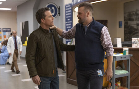 Mike Doyle as Martin McIntyre, Tyler Labine as Dr. Iggy Frome in New Amsterdam