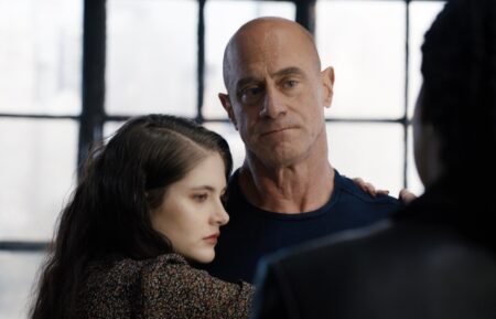 Ainsley Seiger as Jet, Christopher Meloni as Stabler in Law & Order Organized Crime