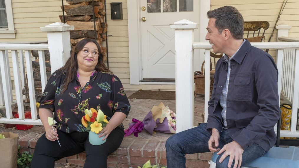 Jana Schmieding and Ed Helms in Rutherford Falls - Season 2