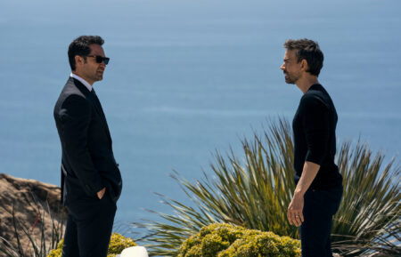 Manuel Garcia-Rulfo as Mickey Haller, Christopher Gorham as Trevor Elliot in The Lincoln Lawyer