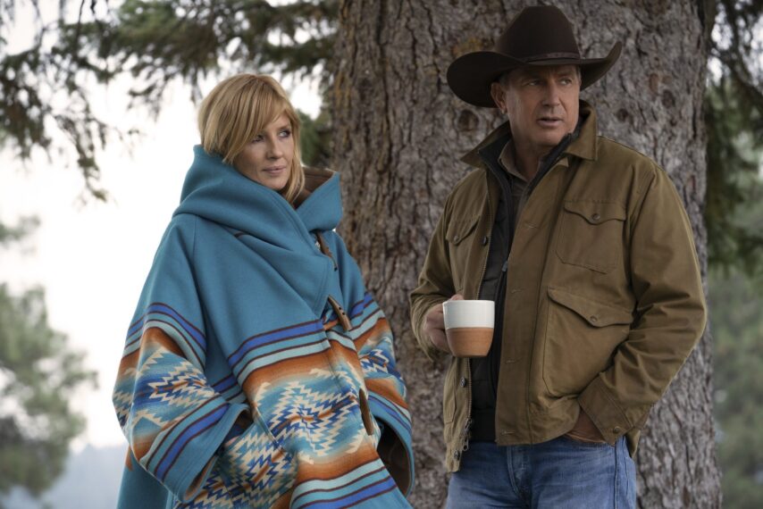 Kelly Reilly as Beth, Kevin Costner as John in Yellowstone