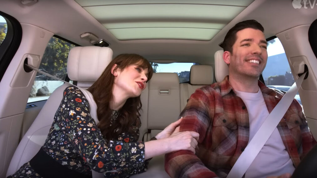 Zooey Deschanel and Jonathan Scott in Carpool Karaoke