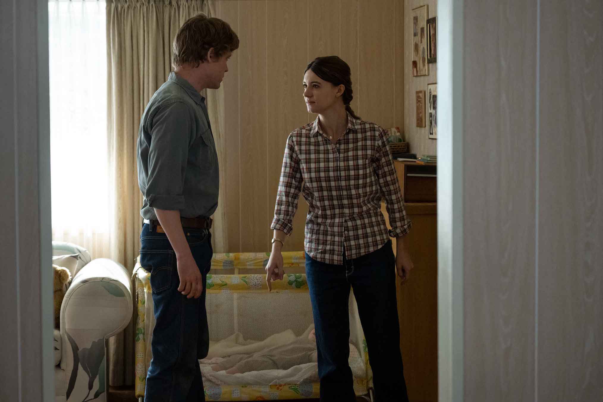 Billy Howle as Allen Lafferty, Daisy Edgar-Jones as Brenda Lafferty in Under the Banner of Heaven