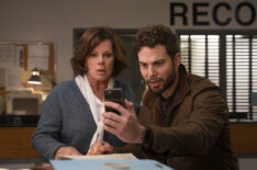 Marcia Gay Harden as Margaret and Skylar Astin as Todd in So Help Me Todd