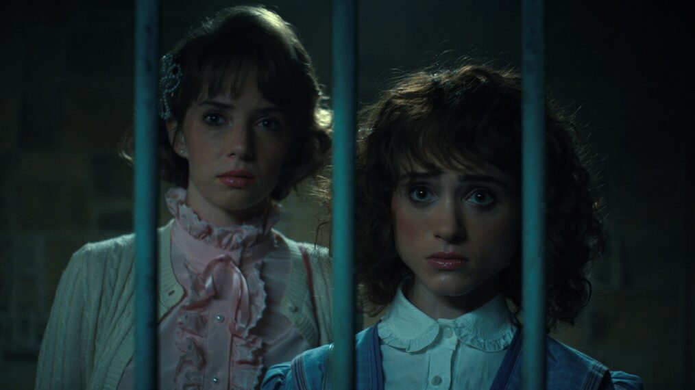 Maya Hawke as Robin Buckley and Natalia Dyer as Nancy Wheeler in 'Stranger Things'