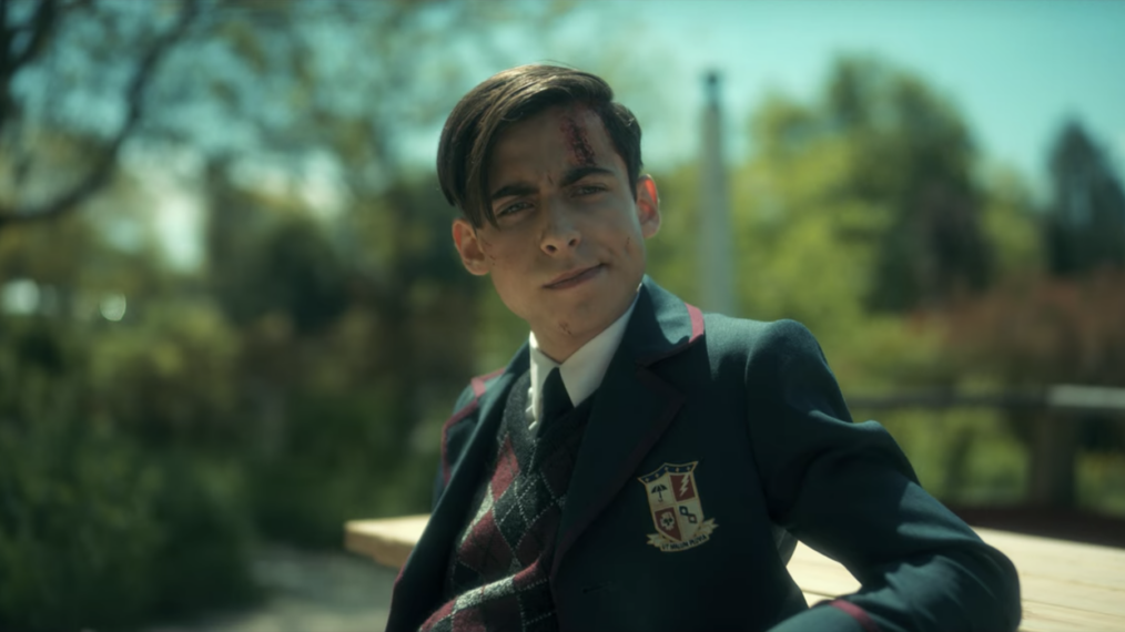 Aidan Gallagher as Five in The Umbrella Academy.