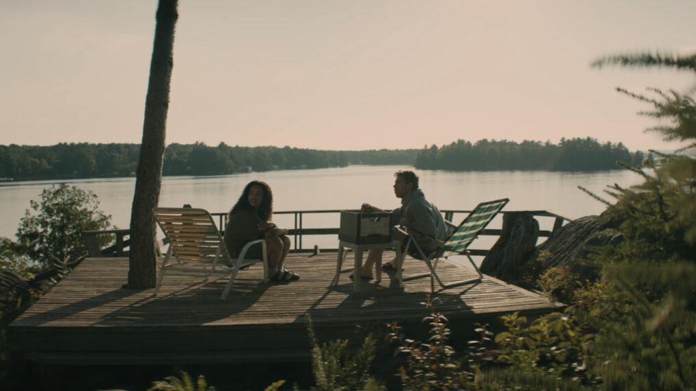 Jordan Gavaris as Justin and Madison Shamoun as Billie in The Lake