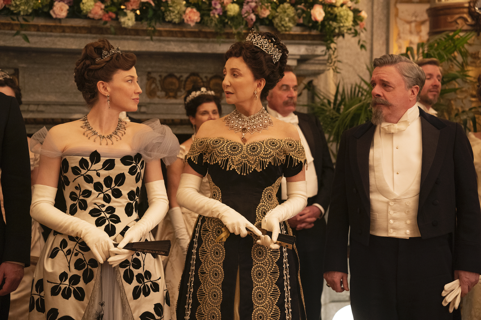 Carrie Coon, Donna Murphy, and Nathan Lane in 'The Gilded Age' Season 1