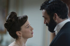 Carrie Coon and Morgan Spector in 'The Gilded Age' Season 1