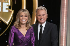 Vanna White and Pat Sajak in Celebrity Wheel of Fortune
