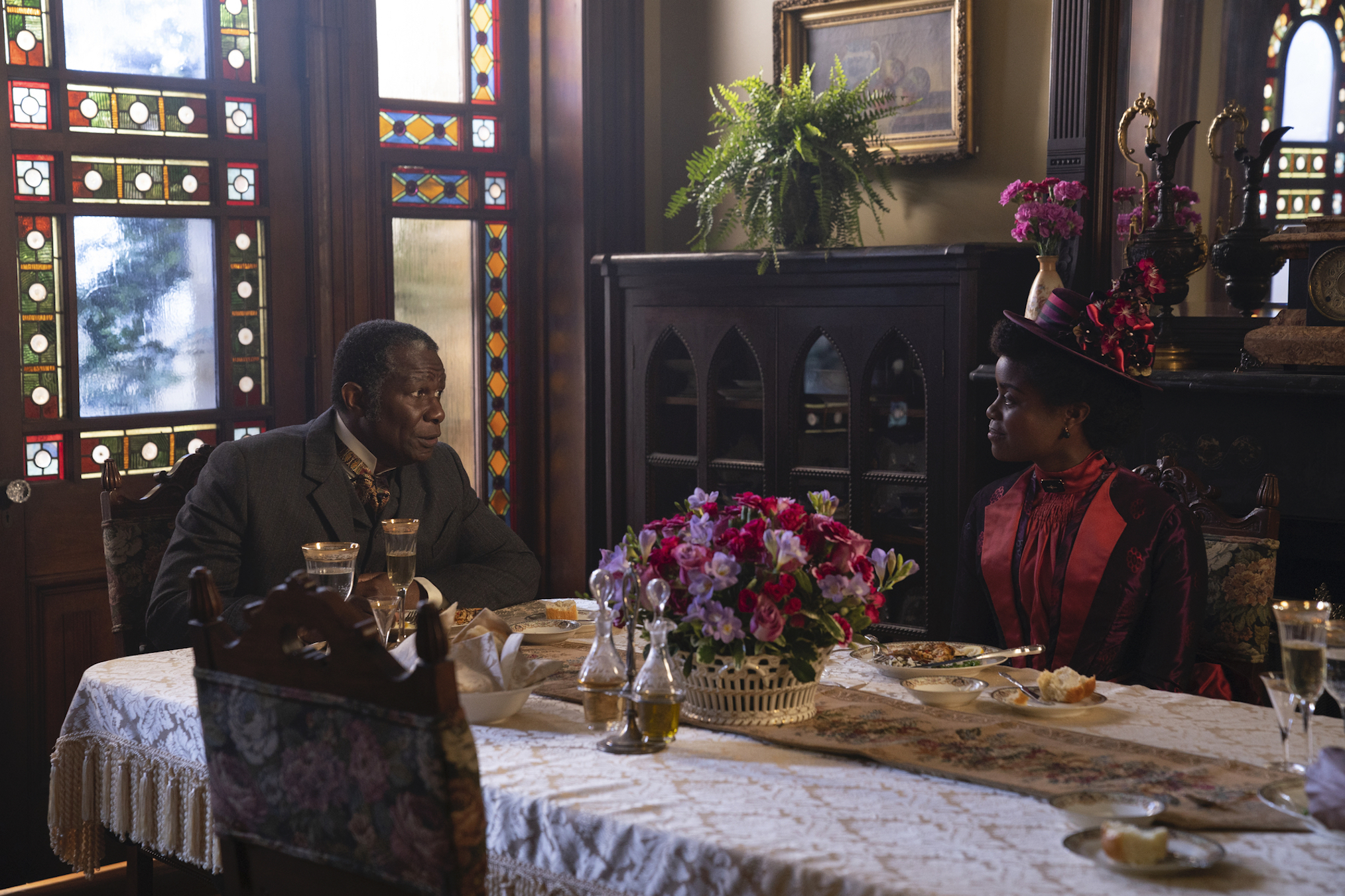 Denée Benton and John Douglas Thompson in The Gilded Age Season 1