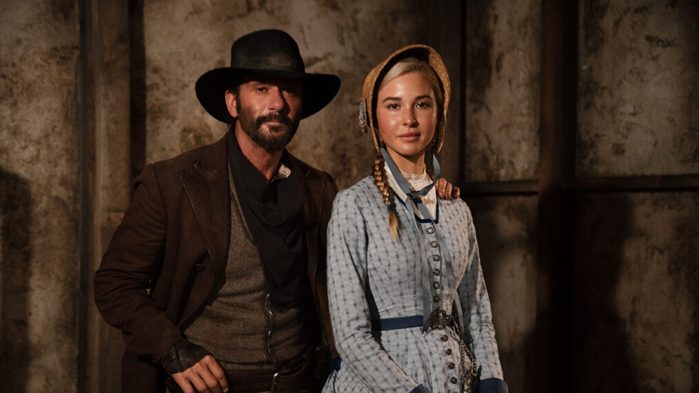 Tim McGraw como James e Isabel May como Elsa en la serie 1883