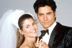 Lori Loughlin as Becky and John Stamos as Jesse get married in Full House