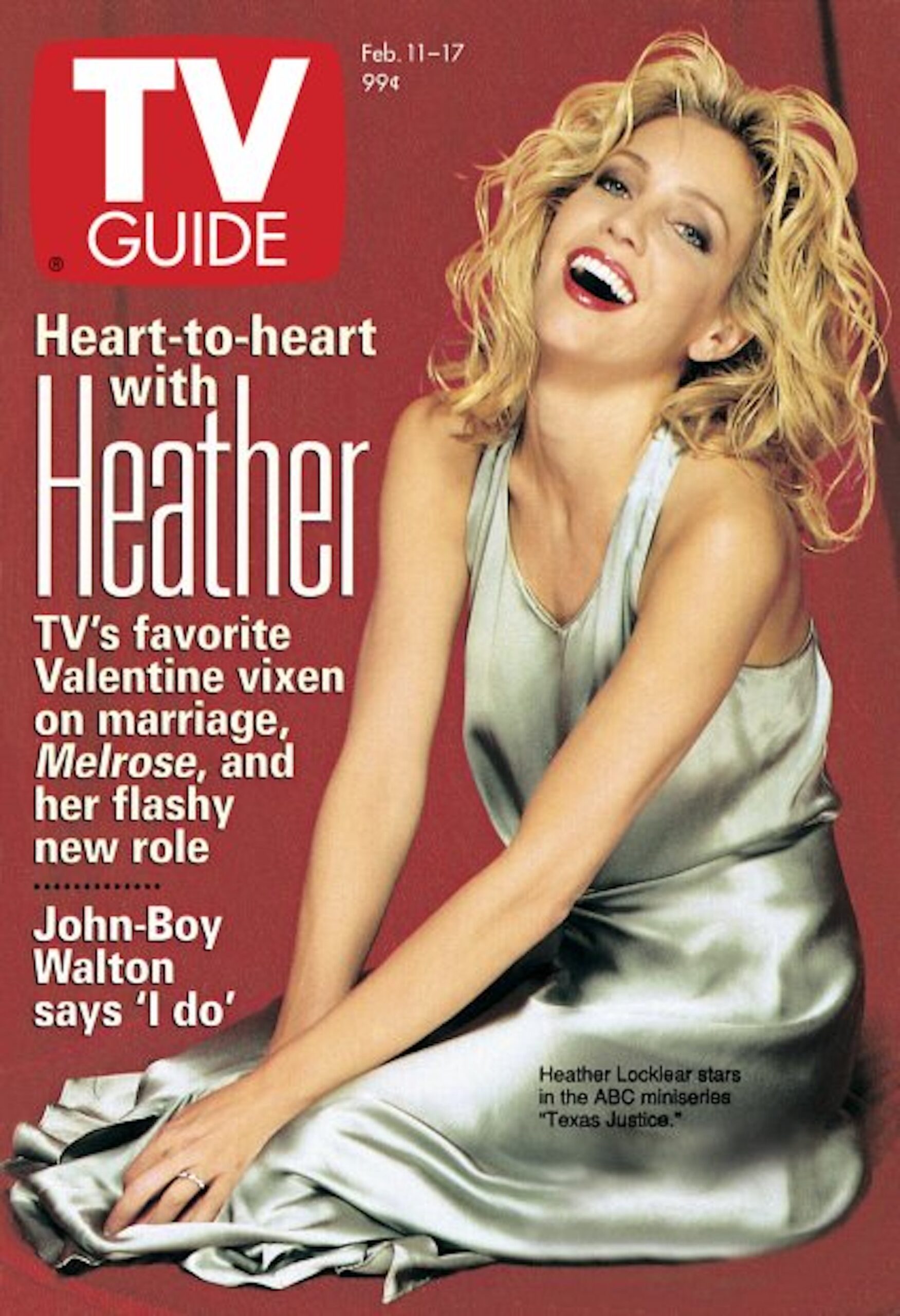 Heather Locklear on the cover of TV Guide Magazine - February 11, 1995