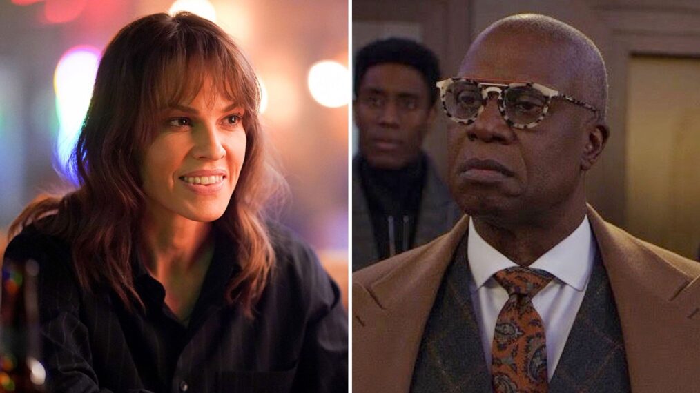 Hilary Swank in Alaska Daily (L) and Andre Braugher in 'The Good Fight' (R)