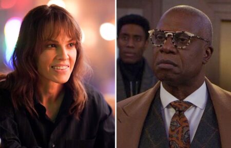 Hilary Swank in Alaska Daily (L) and Andre Braugher in 'The Good Fight' (R)
